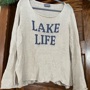 Wooden Ships Beige Knit Sweater “Lake Life”